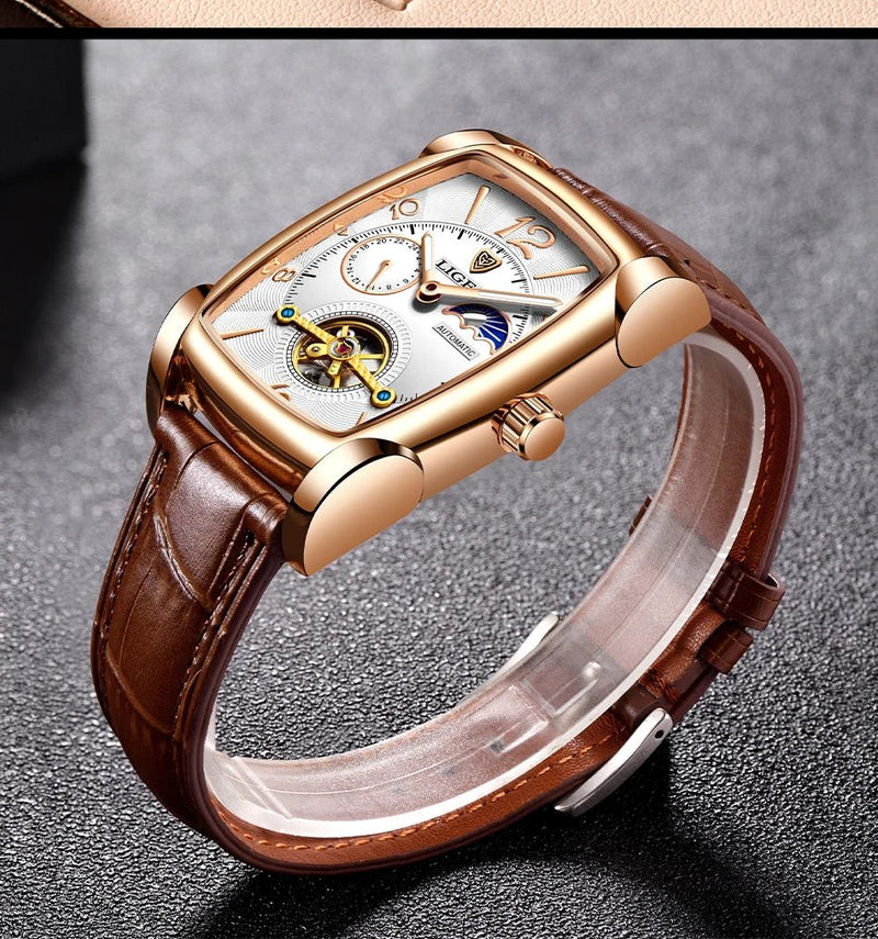 Lige Automatic Moon Phase Tourbillon Luxury Timepiece