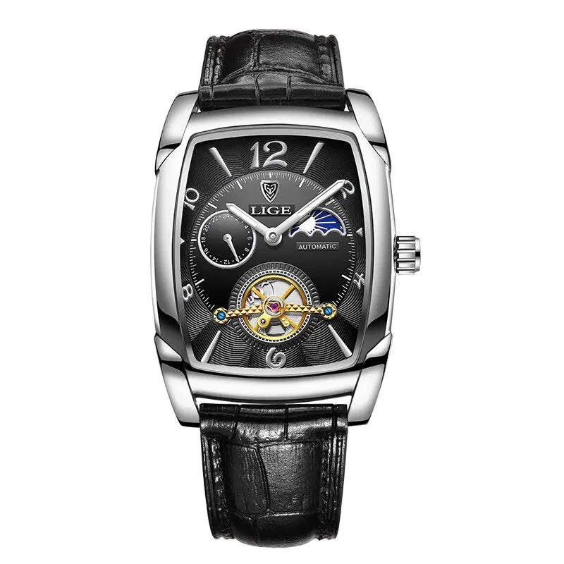 Lige Automatic Moon Phase Tourbillon Luxury Timepiece