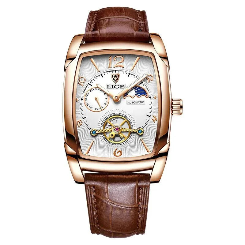 Lige Automatic Moon Phase Tourbillon Luxury Timepiece