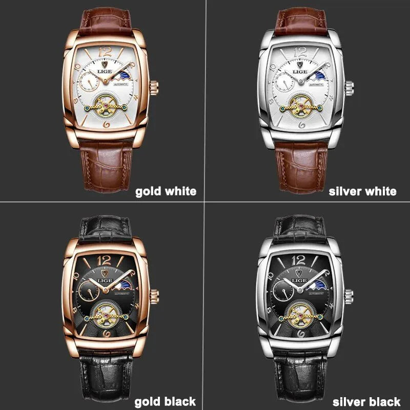 Lige Automatic Moon Phase Tourbillon Luxury Timepiece