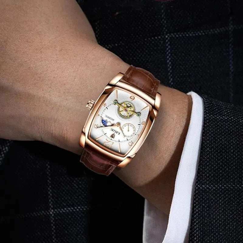 Lige Automatic Moon Phase Tourbillon Luxury Timepiece
