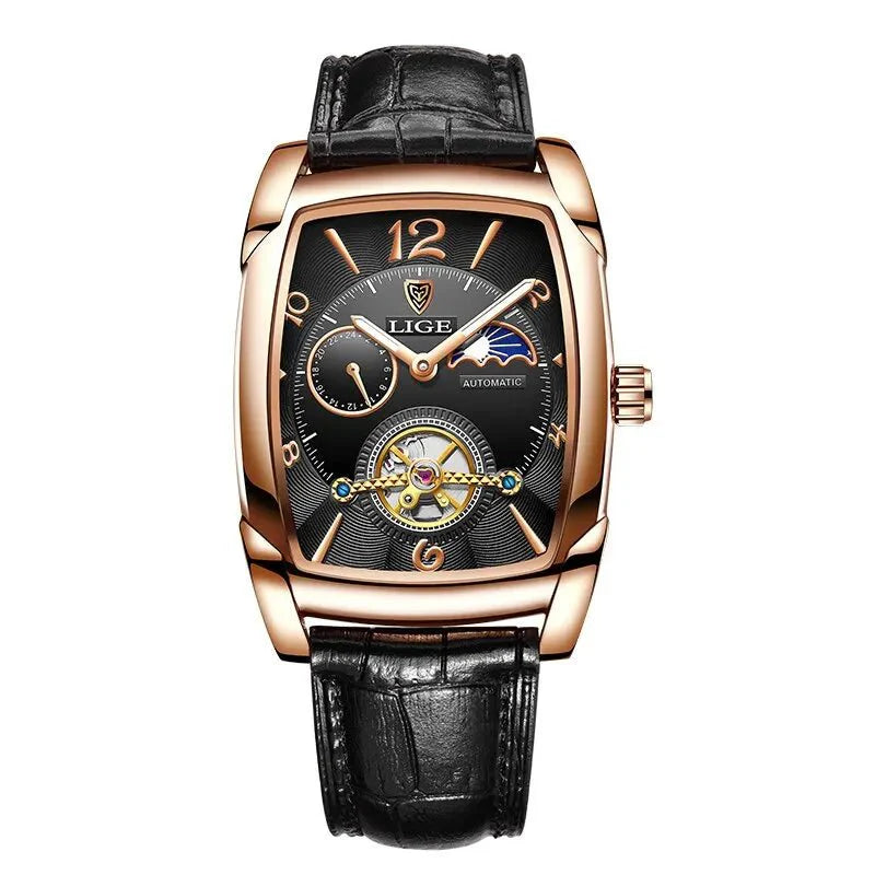 Lige Automatic Moon Phase Tourbillon Luxury Timepiece