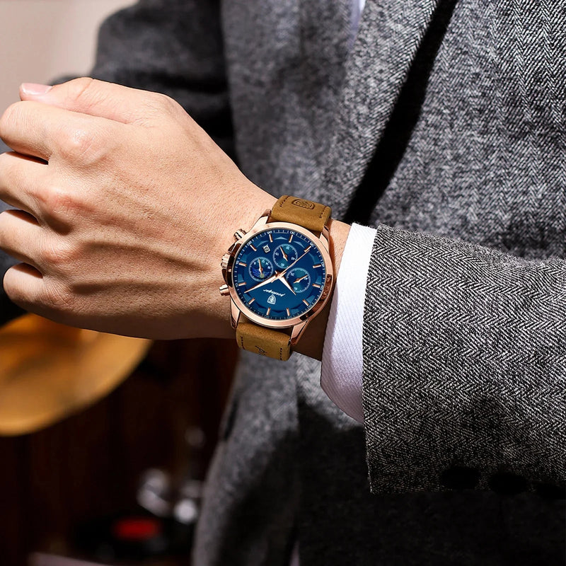 Poedagar ChronoLuxe Sport – Luxury Chronograph Quartz Watch