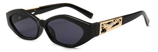 SHAUNA Diamond Sharp Fashion Metal Jumping Cheetah Sisustus Muoti Naisten Pienet Kissansilmä Aurinkolasit