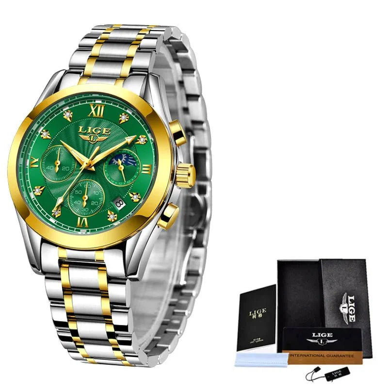 Shark & Sapphire Golden Radiance Luxury Women's Watch