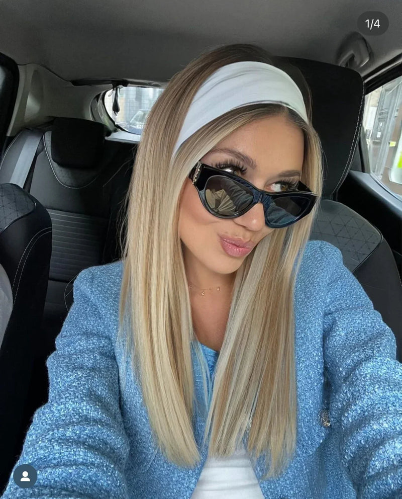 Lyxiga solglasögon med stor ram Y-019