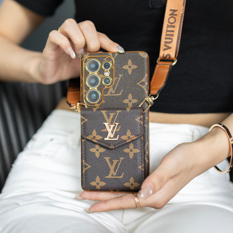 Luxury card holder - style lanyard samsung phone case