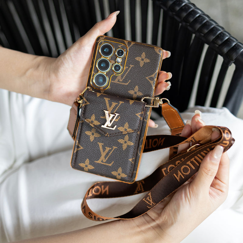 Luxury card holder - style lanyard samsung phone case