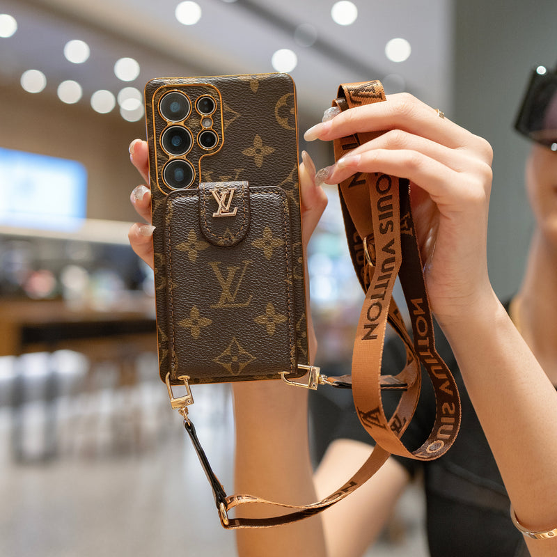 Luxury card holder - style lanyard samsung phone case