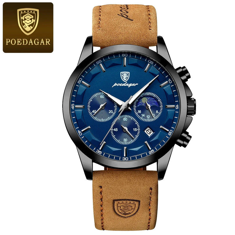 Poedagar ChronoLuxe Sport – Luxury Chronograph Quartz Watch