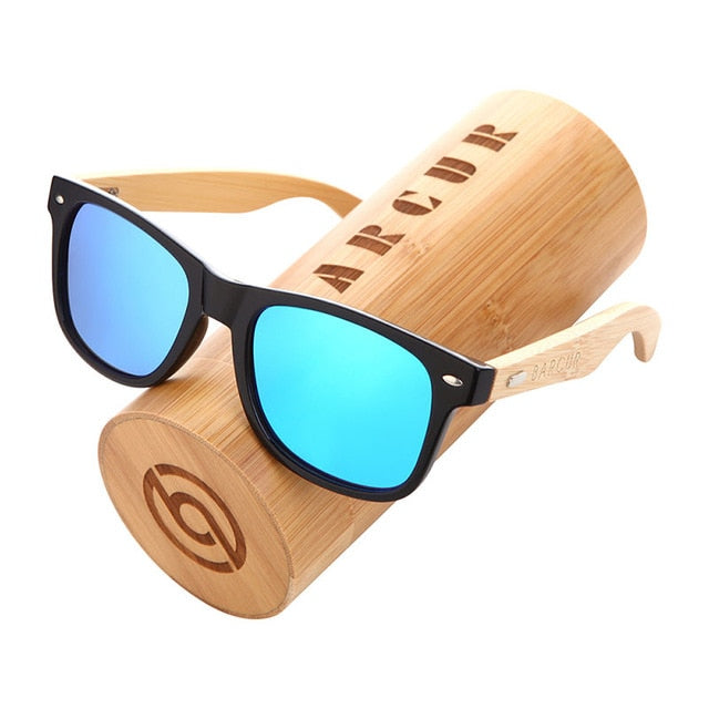 BARCUR Polarized Bamboo Solglasögon Män Trä Solglasögon Dam Märke Original Träglasögon Oculos de sol masculino